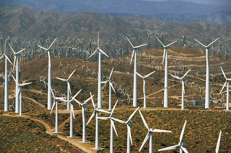 windmills of banning pass near palm springs california united states