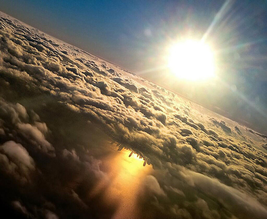 chicago reflected on lake michigan by marc hersch
